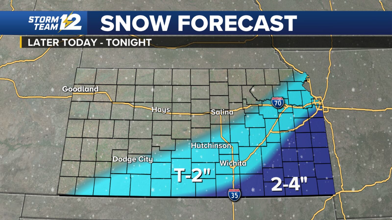 Snow Fall Kansas Winter storm moves into Kansas