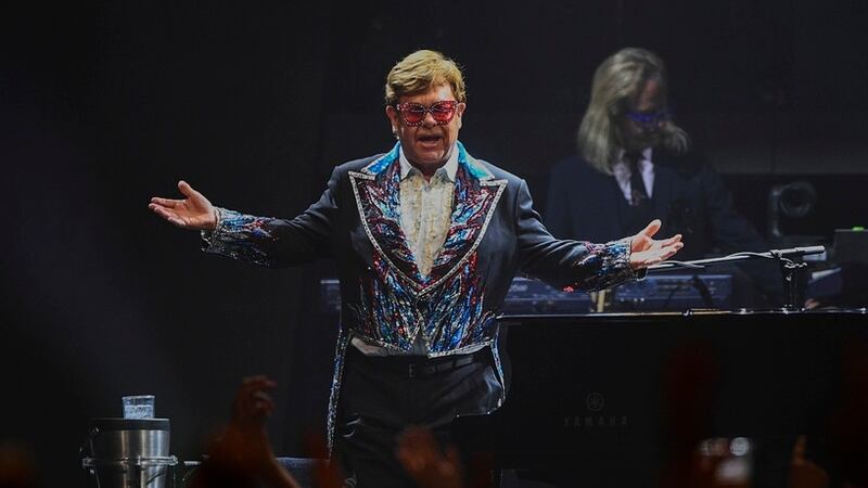 Elton John performs at the final show of his 'Farewell Yellow Brick Road' tour in Stockholm,...