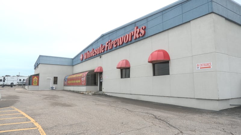 Wholesale Fireworks building in Andover, KS