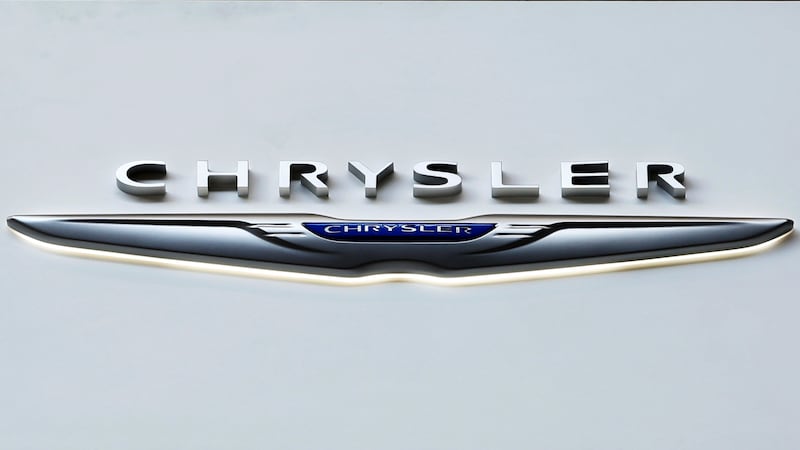 FILE - The Chrysler logo is on display at the Pittsburgh International Auto Show, Feb. 11,...