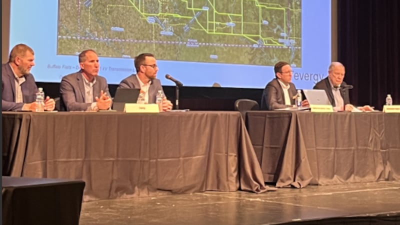 A hearing on Thursday addressed plans for a transmission line running through parts of four...