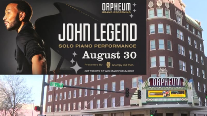 John Legend is coming to Wichita to perform at the historic Orpheum Theatre on Aug. 30.