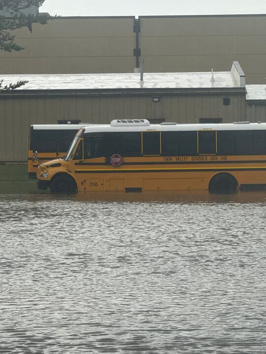 Parts of central Kansas received up to 10 inches of rain on Monday, including the town of...