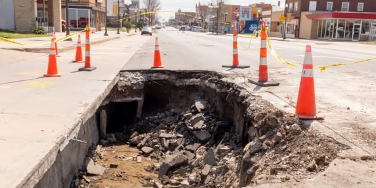 Century-Old Storm Sewer Collapse Shuts Down Commercial Street in Emporia, Kansas