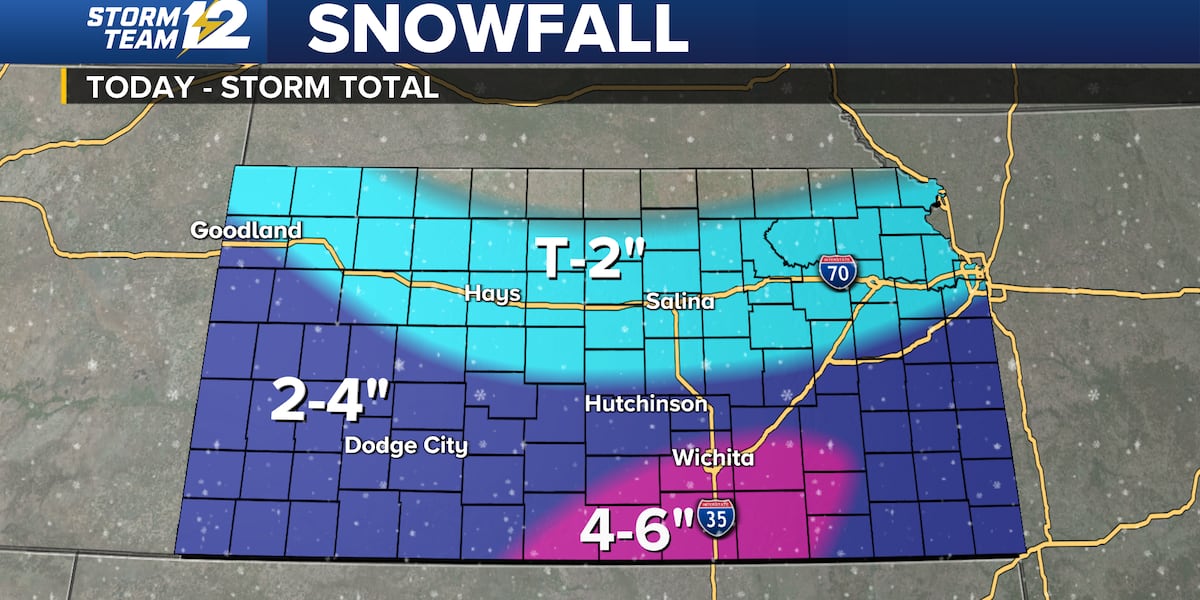 Kansas Fall Weather Parts of Kansas see significant snowfall in first winter storm of 2024