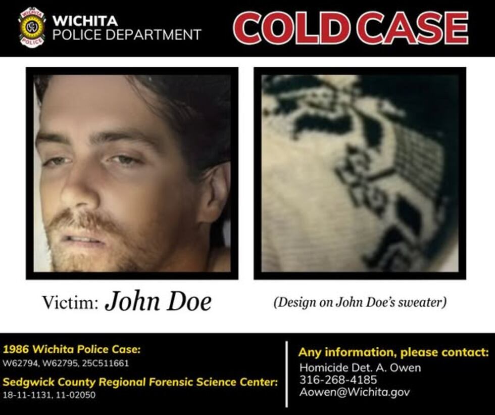 Wichita police are asking for the public's help identifying man killed in 1986 traffic...