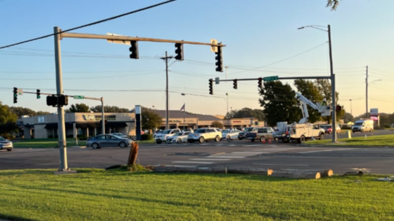 A non-injury crash in which a semi hit a power pole near 13th and Tyler prompted lane closures...