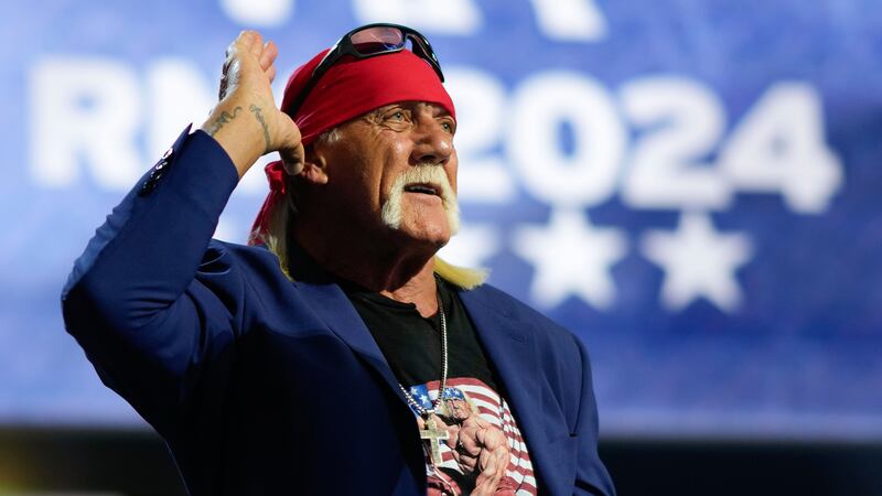 FILE - Professional entertainer and wrestler, Hulk Hogan, speaks during the Republican...