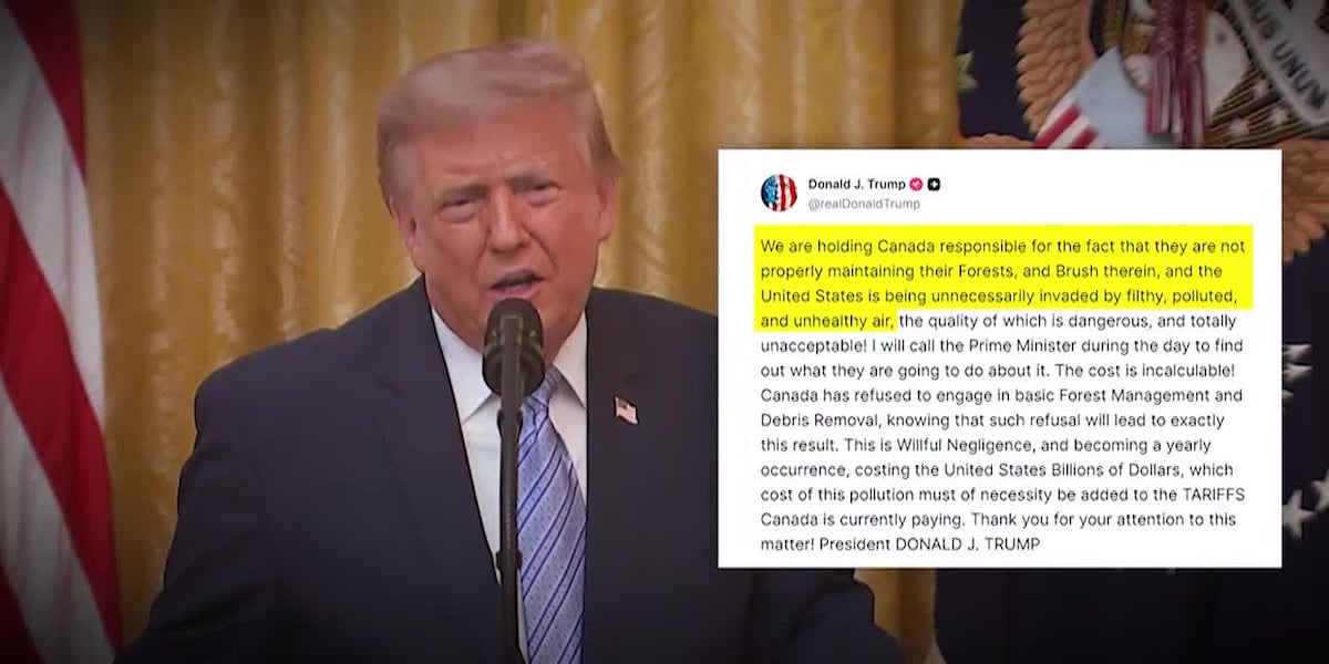 Trump says he's holding Canada responsible for wildfire smoke, threatens higher tariffs