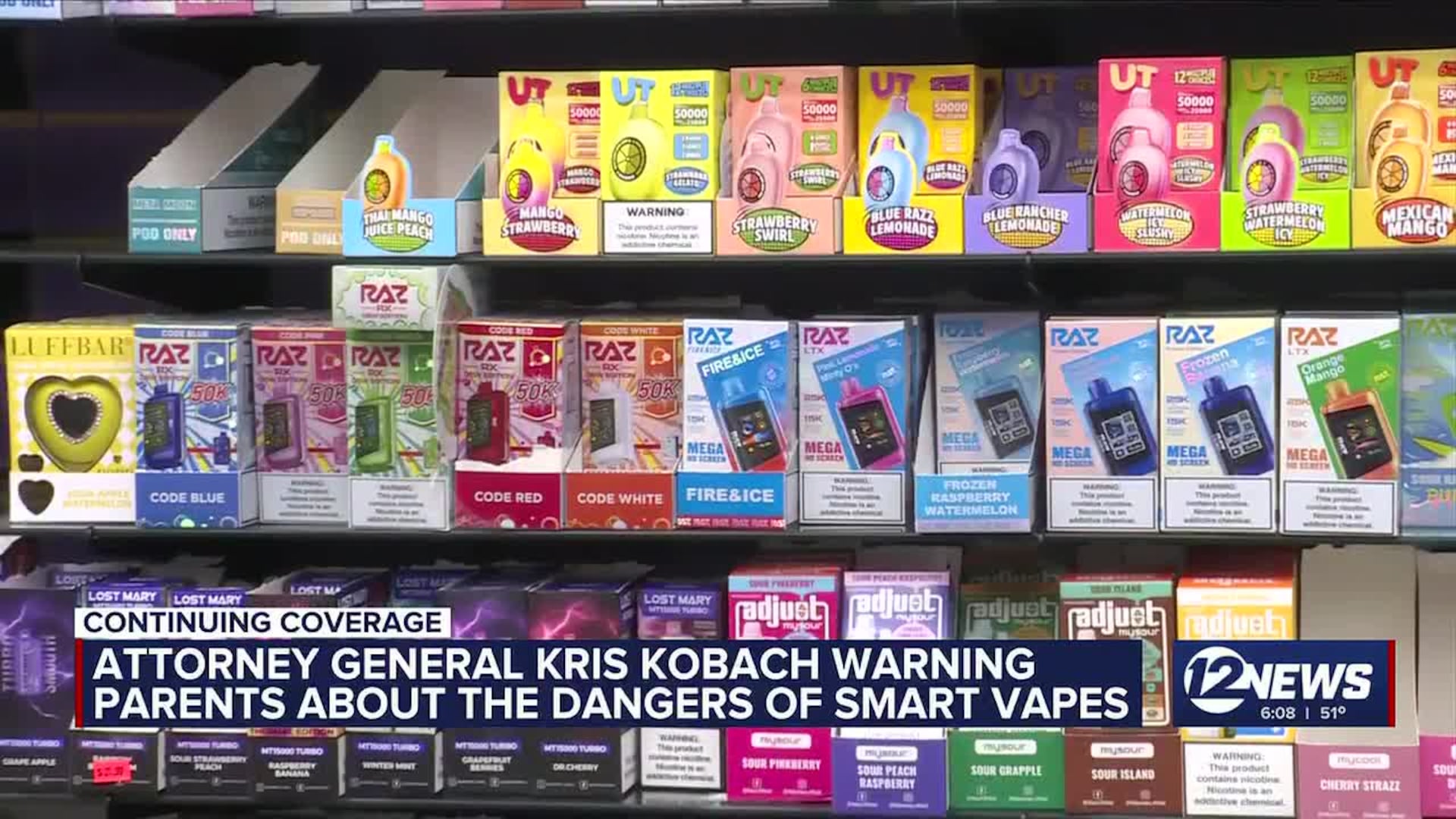 Kansas AG warns against new smart vapes Kansas AG warns against new smart vapes