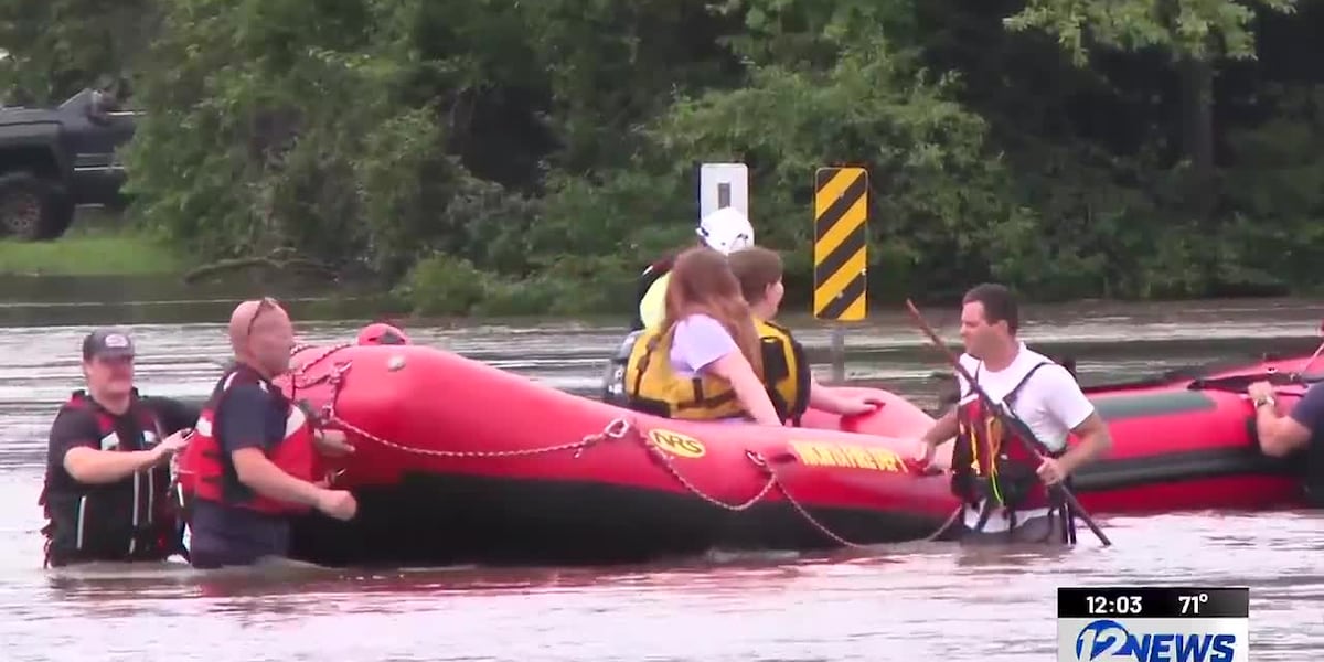 Wichita fire captain discusses boat rescue of family from home surrounded by floodwater