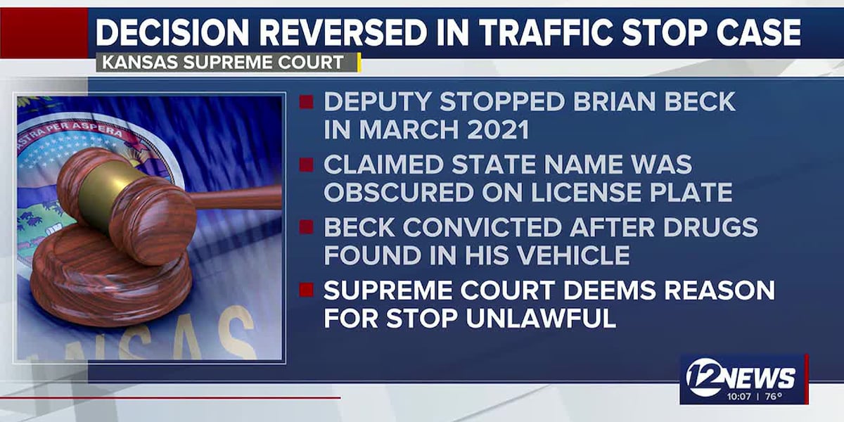 Kansas Supreme Court throws out man's drug conviction over unlawful traffic stop