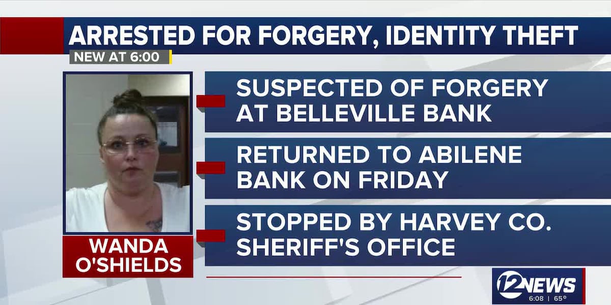 Florida woman arrested in Kansas on charges of forgery and identity theft