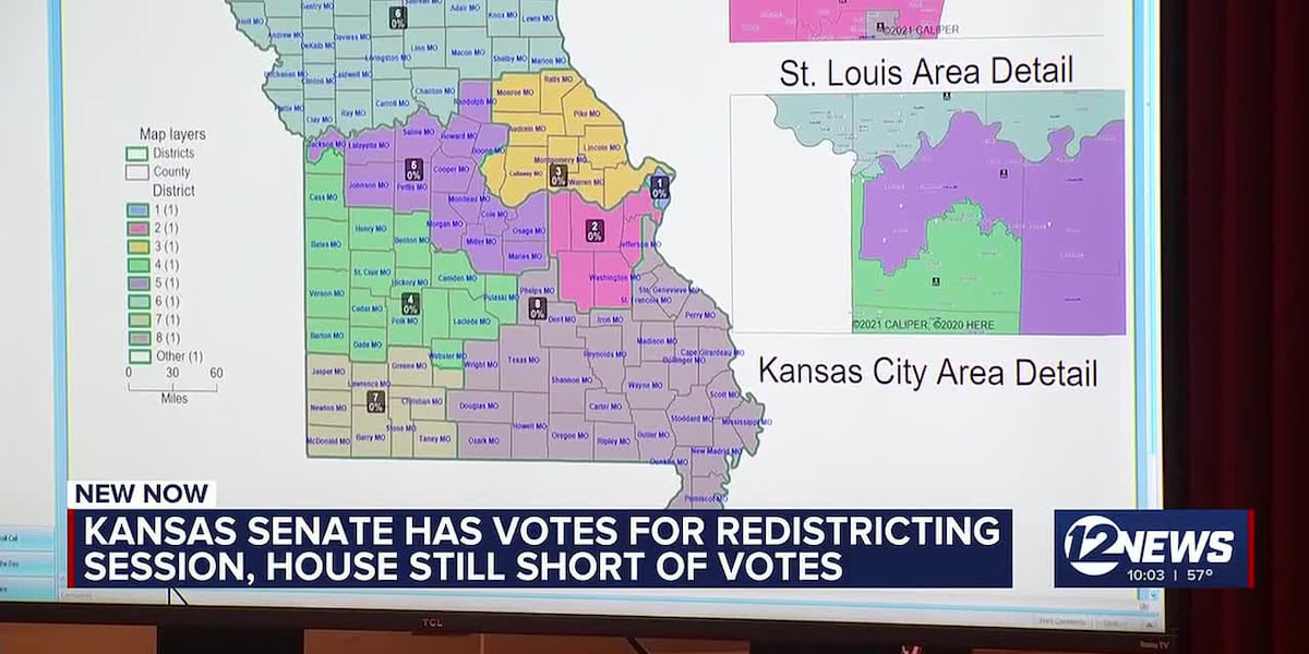 Kansas Senate has votes for redistricting session, House still short of votes